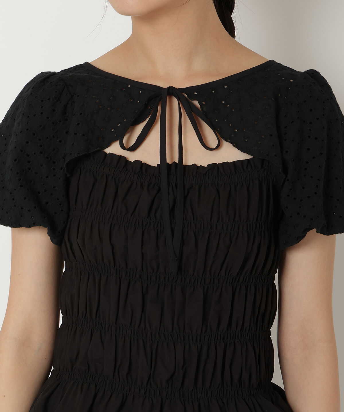 REDYAZEL「コットンレースシャーリングブラウス」|シャツ・ブラウス|