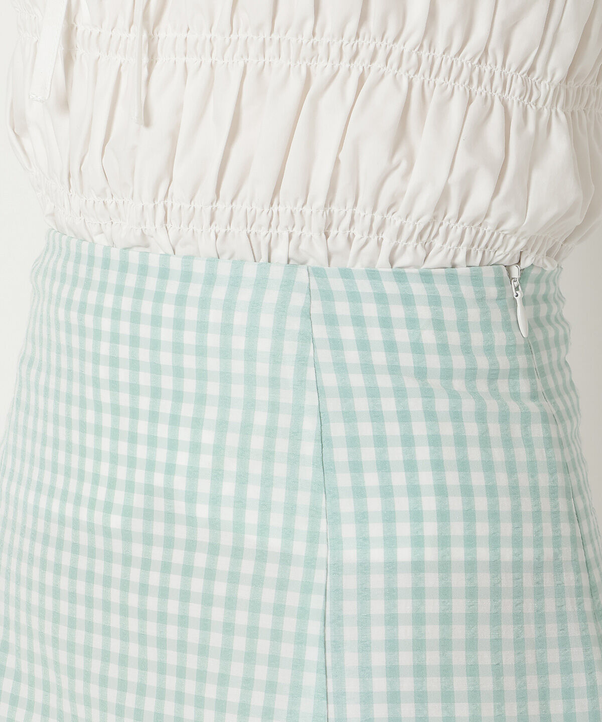 REDYAZEL「ギンガムチェックレーストリミングスカート」|タイト|