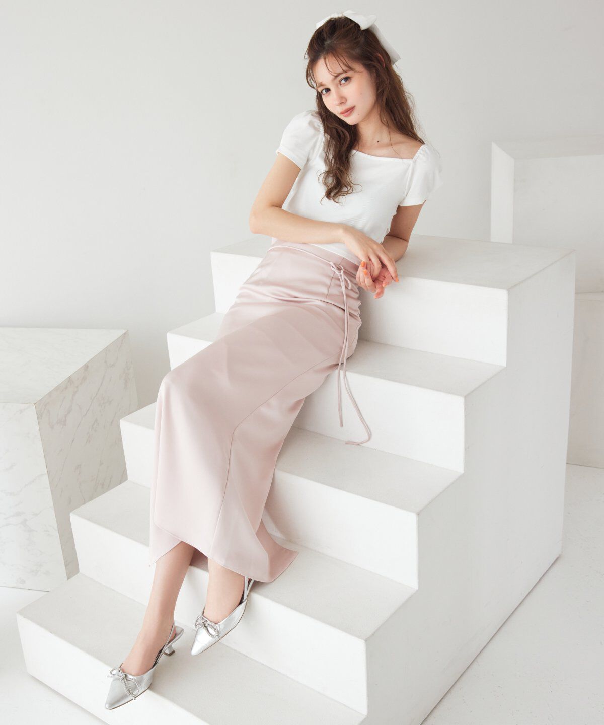 REDYAZEL「ノットリボンカットトップス」|Tシャツ・カットソー|