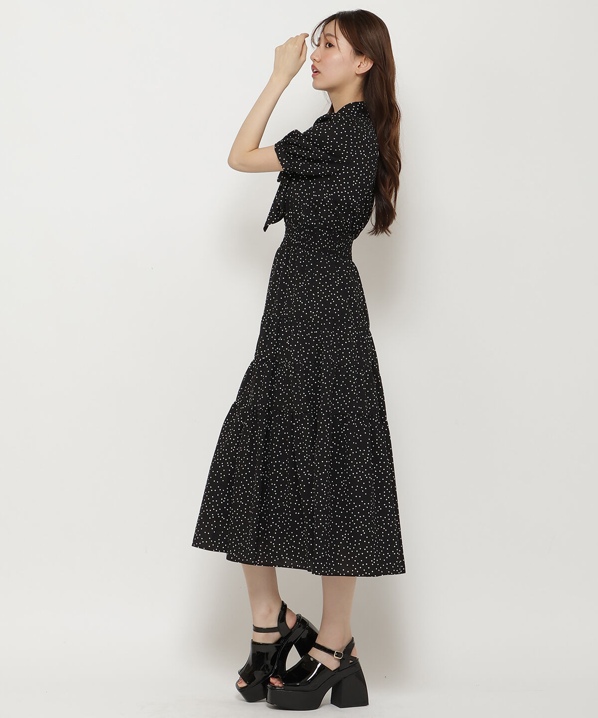 REDYAZEL「リボンタイティアードワンピース」|ワンピース|