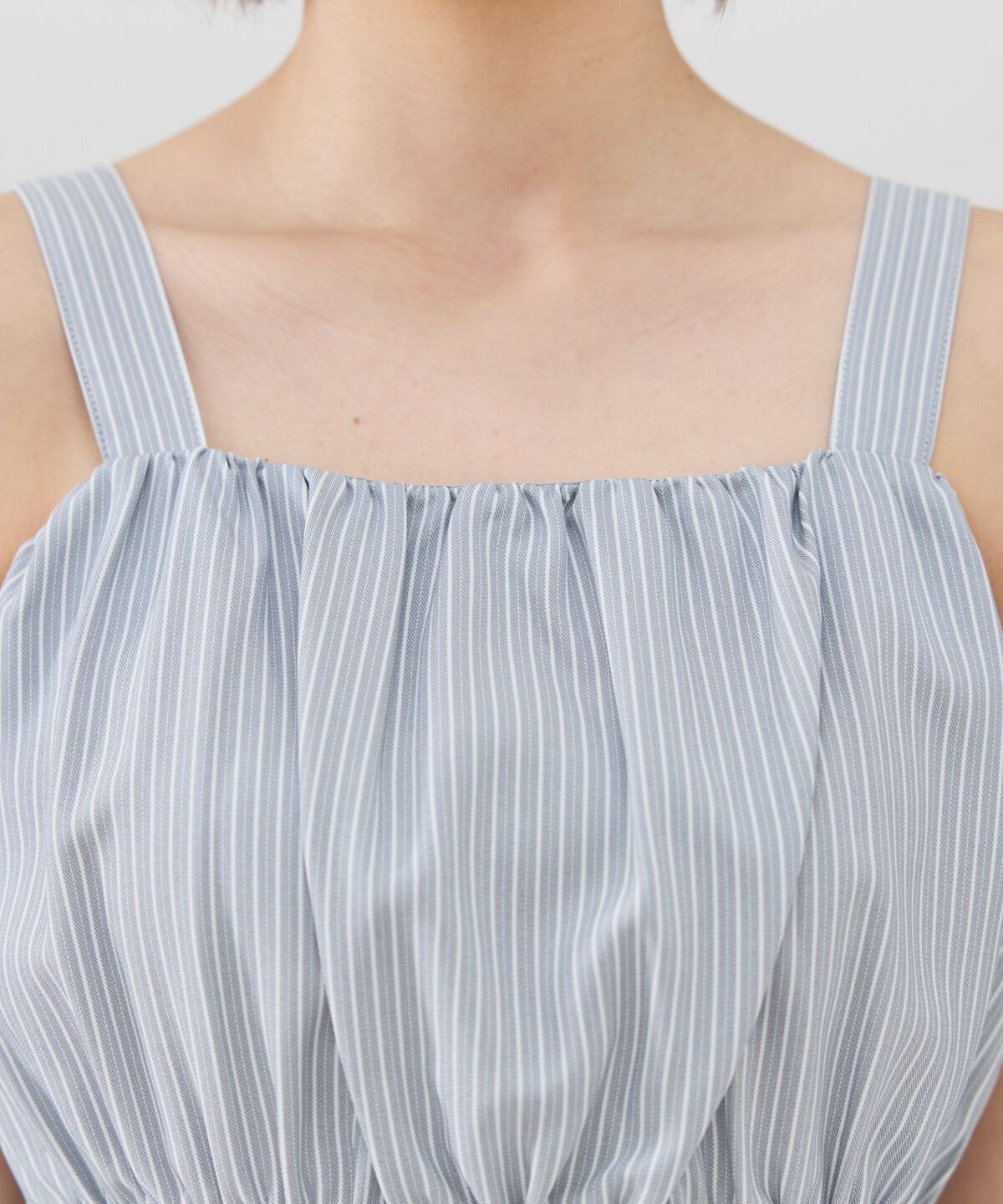 REDYAZEL「フロントシャーリングシャツ＆ストライプミニワンピースセット」|ワンピース|