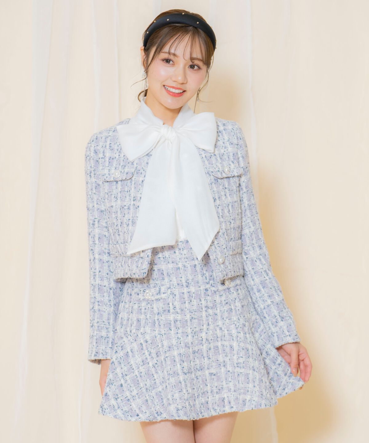 WILLSELECTION「MIXツイードノーカラージャケット」|ノーカラージャケット|