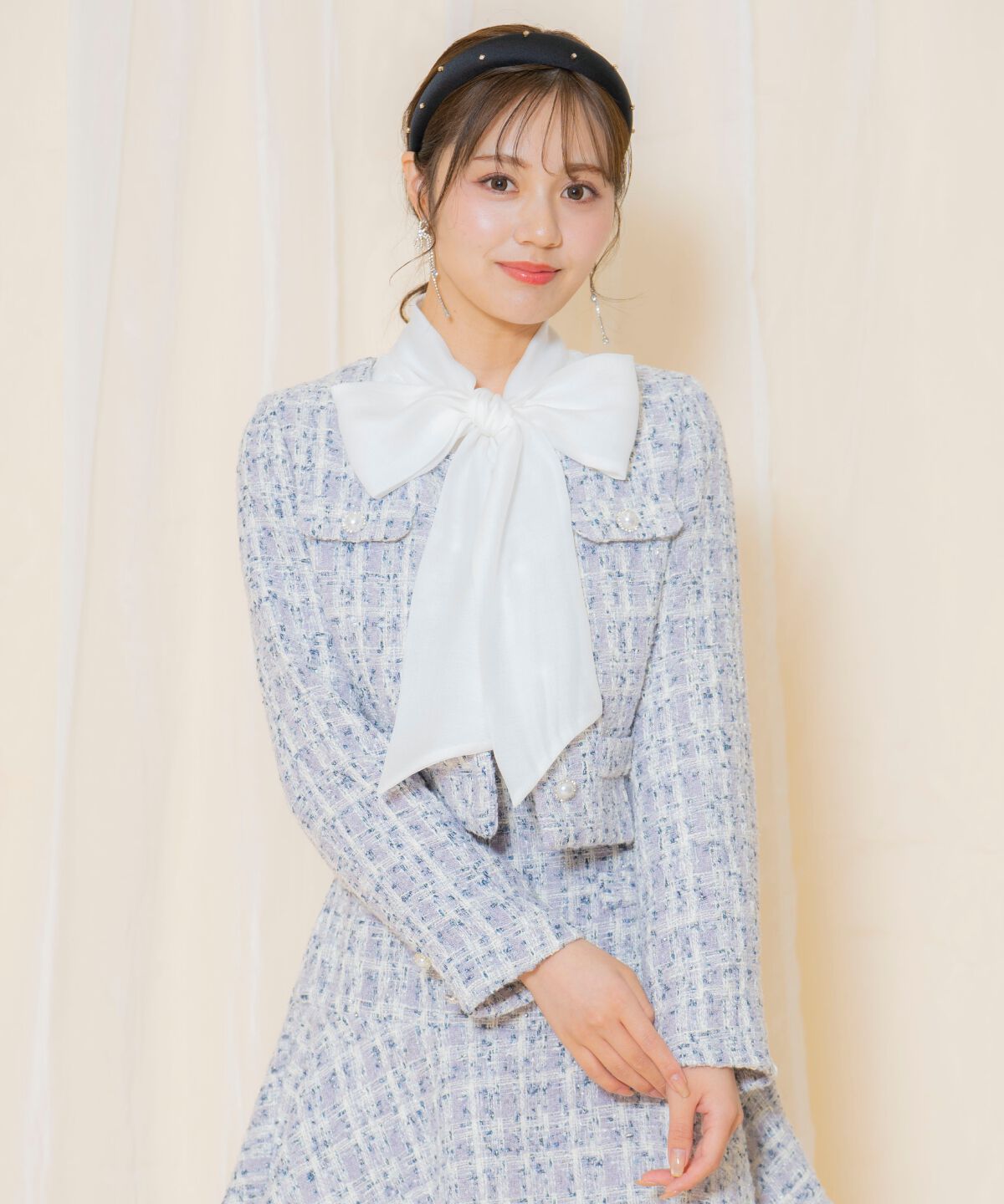 WILLSELECTION「MIXツイードノーカラージャケット」|ノーカラージャケット|