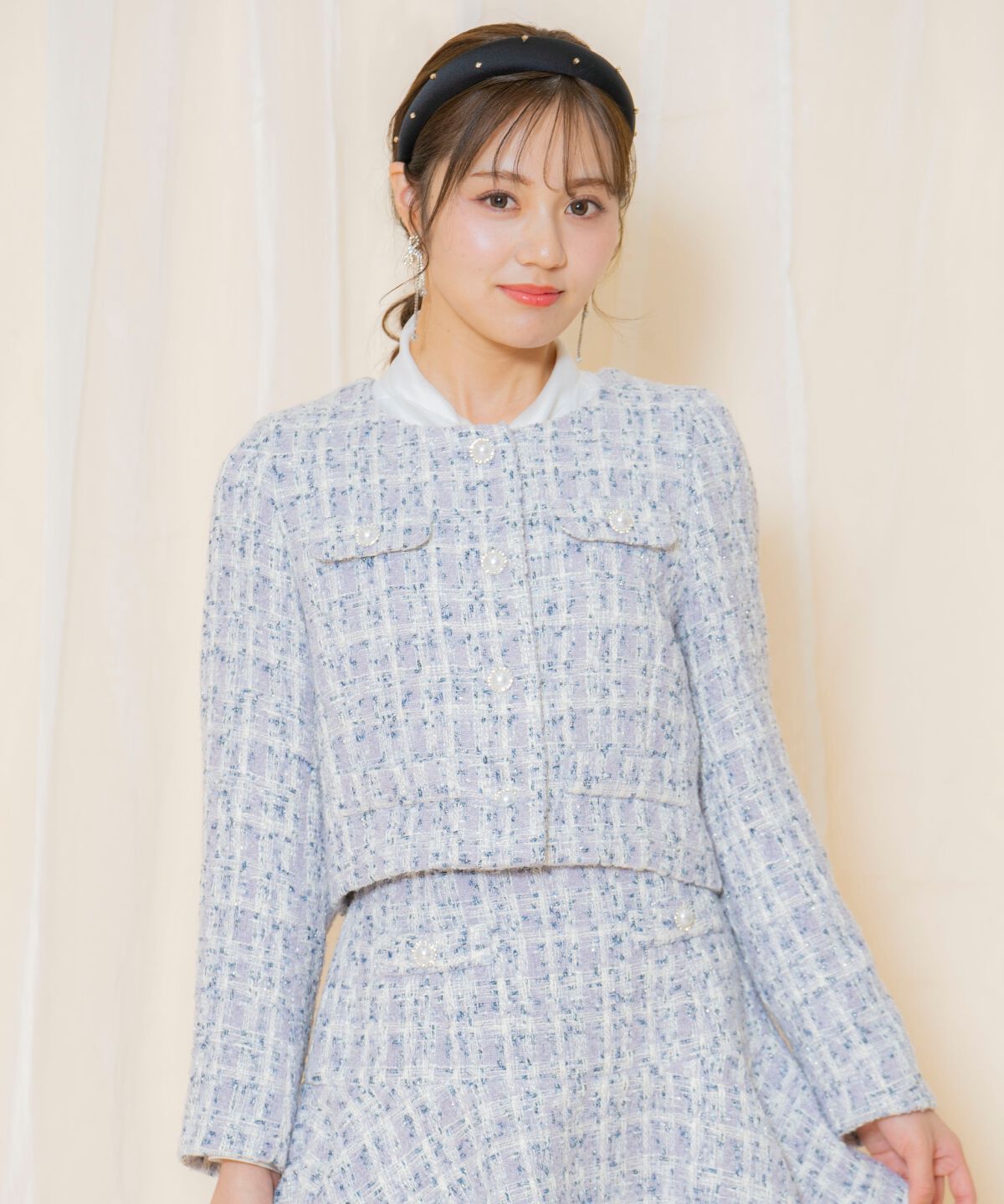 WILLSELECTION「MIXツイードノーカラージャケット」|ノーカラージャケット|