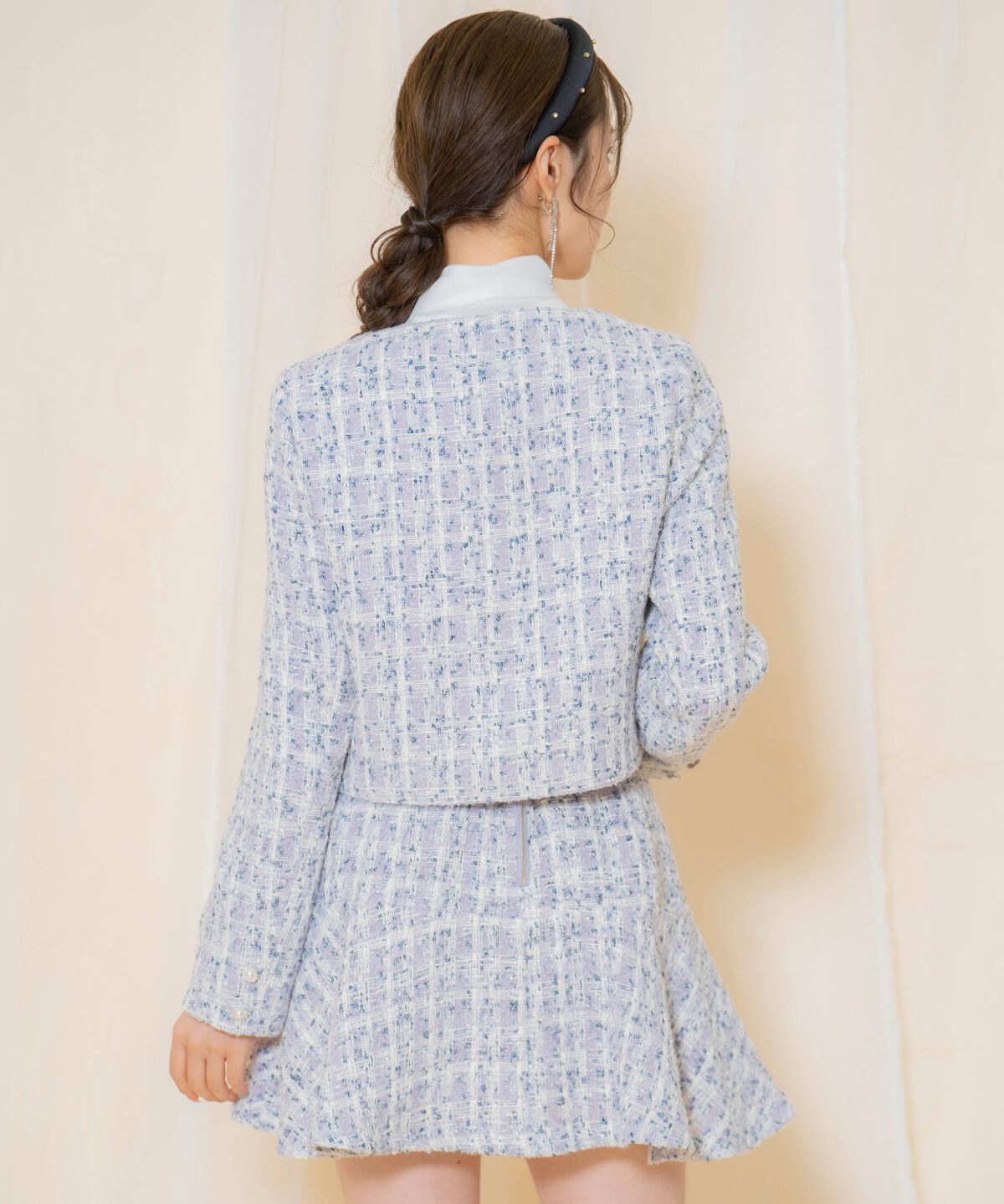 WILLSELECTION「MIXツイードノーカラージャケット」|ノーカラージャケット|