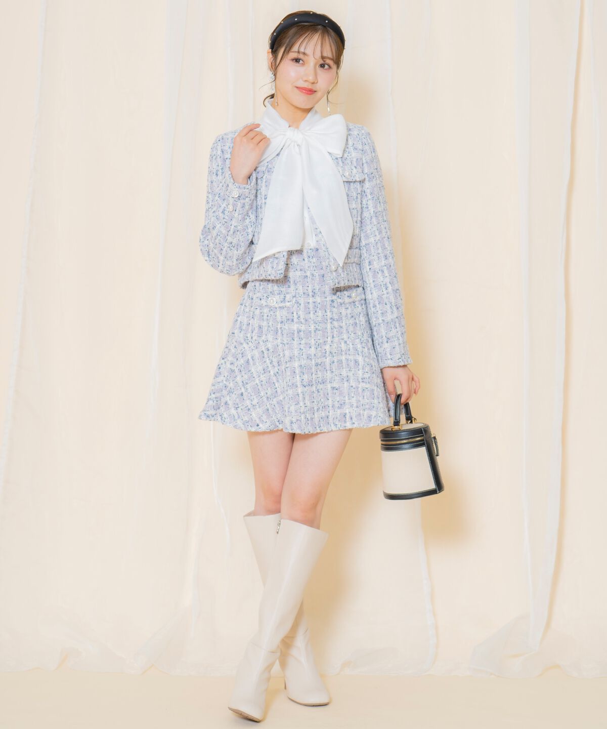 WILLSELECTION「MIXツイードノーカラージャケット」|ノーカラージャケット|