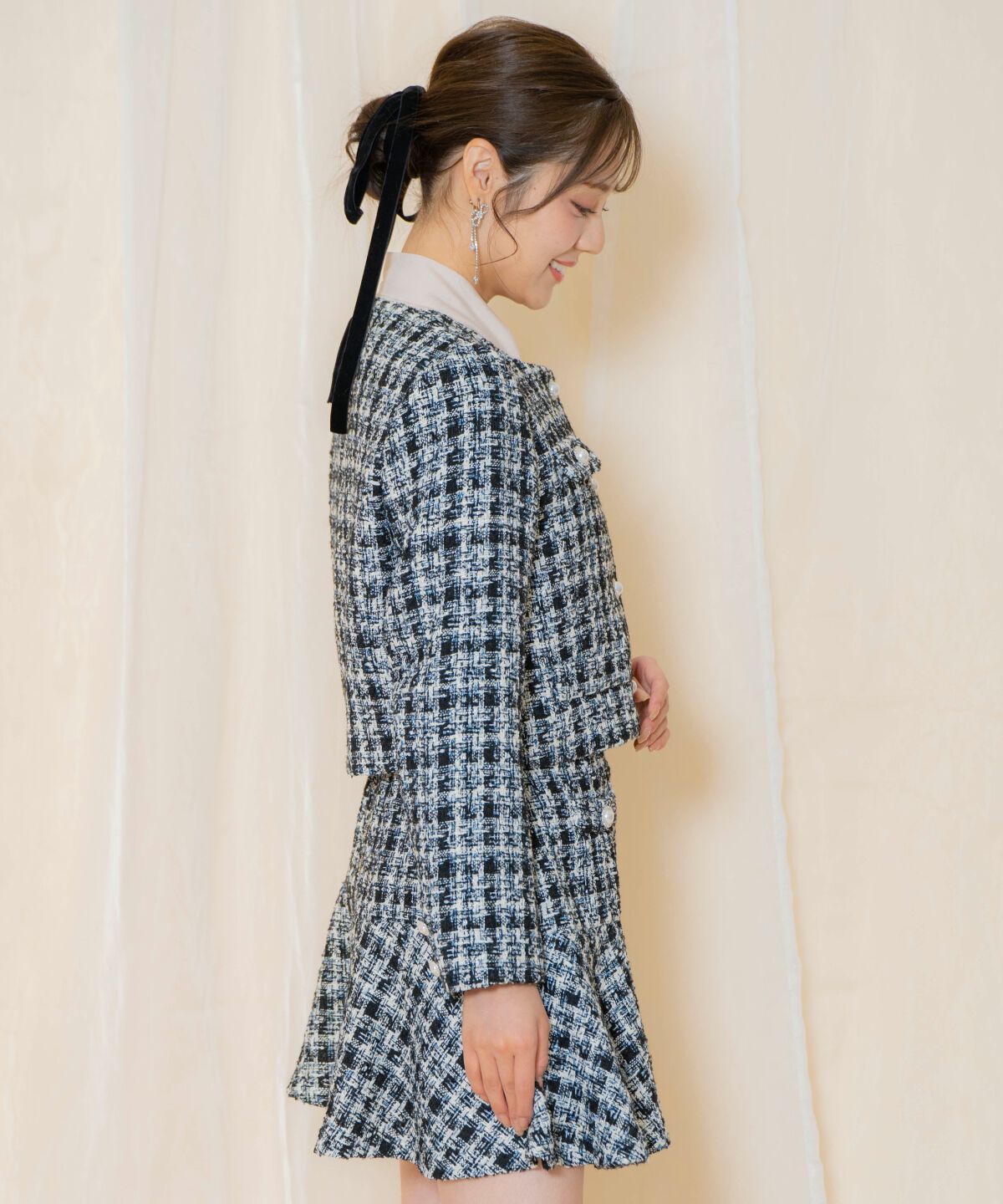 WILLSELECTION「MIXツイードノーカラージャケット」|ノーカラージャケット|