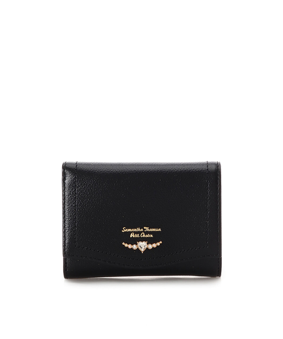 Samantha Thavasa Petit Choice「クリアハートビジュー 折財布」|財布|ブラック