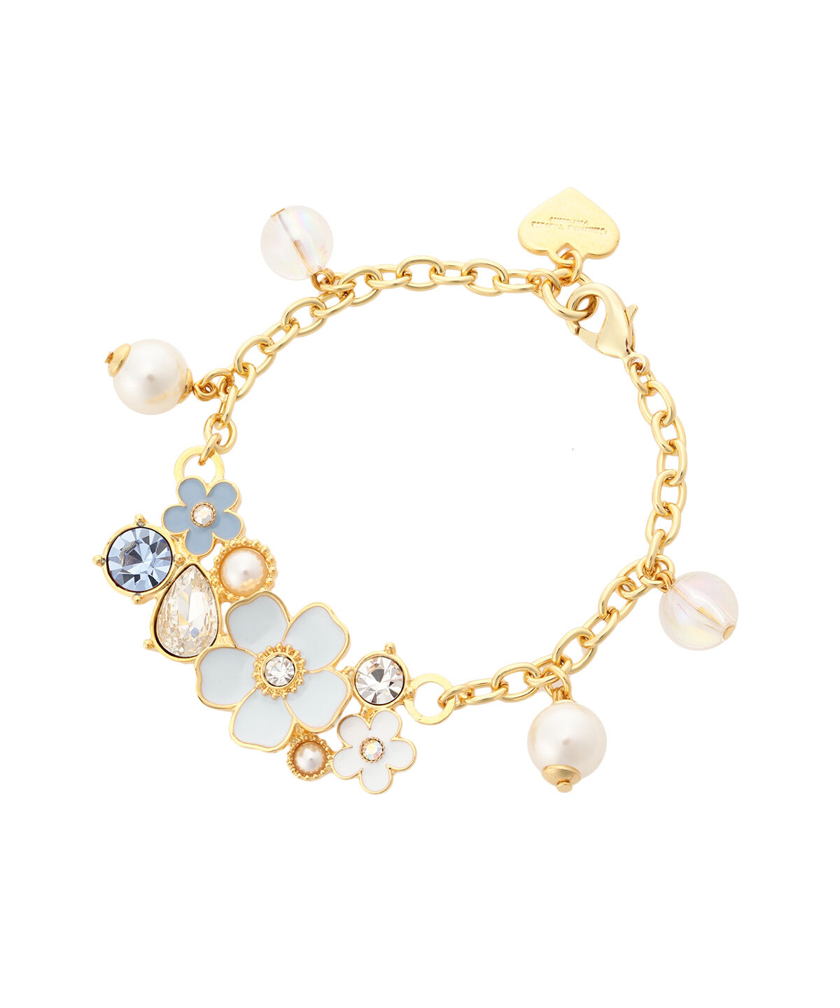 Samantha Thavasa Petit Choice「フラワーストーンバッグチャーム」|チャーム・キーホルダー|ライトブルー