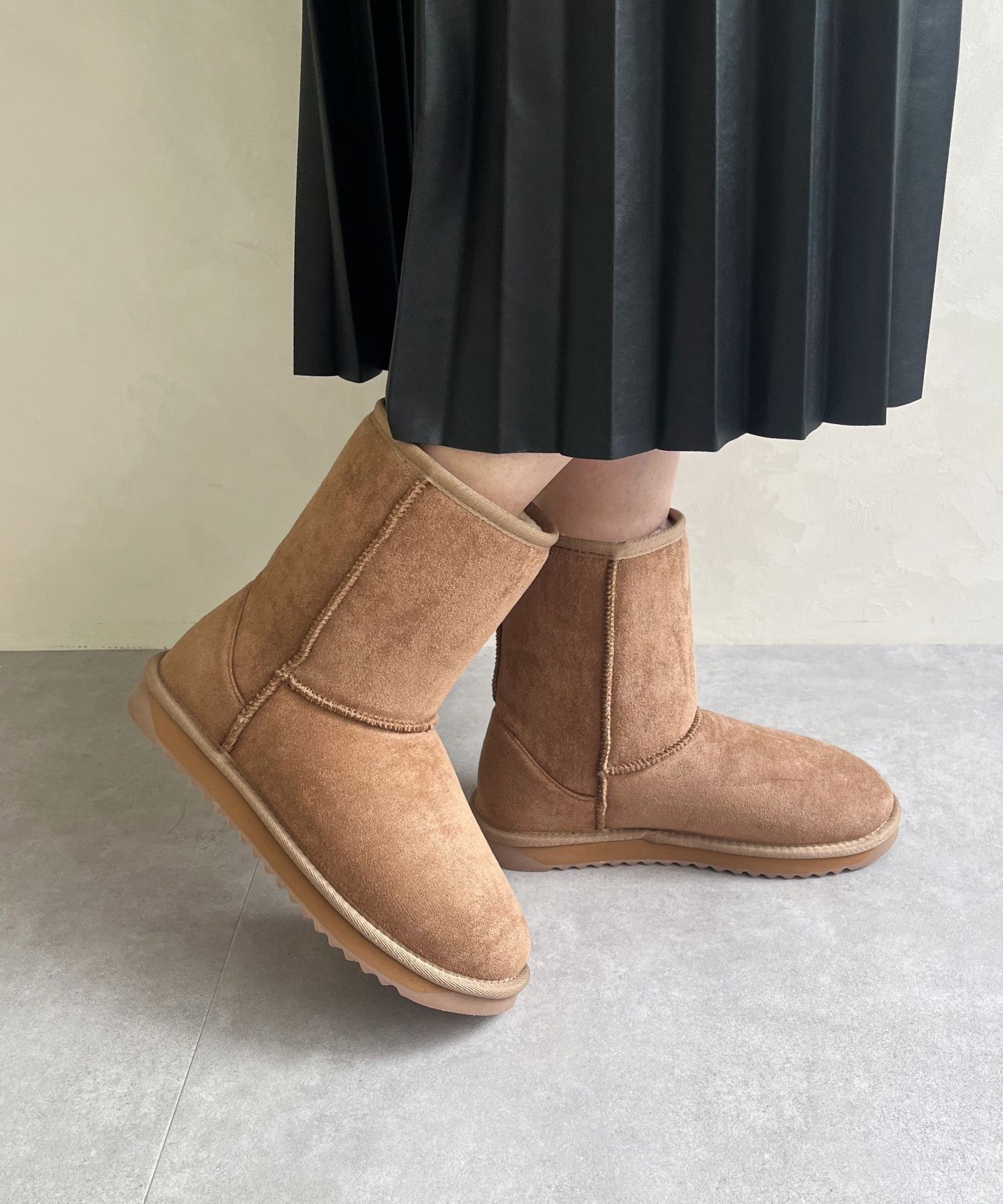 累計2万足突破】 ミドル ムートン ブーツ /25401 折り返しても使える