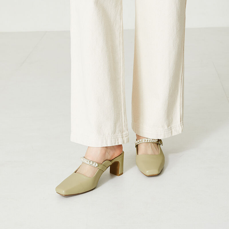 ORiental TRaffic「パールストラップミュールパンプス/41121」|パンプス|GREEN