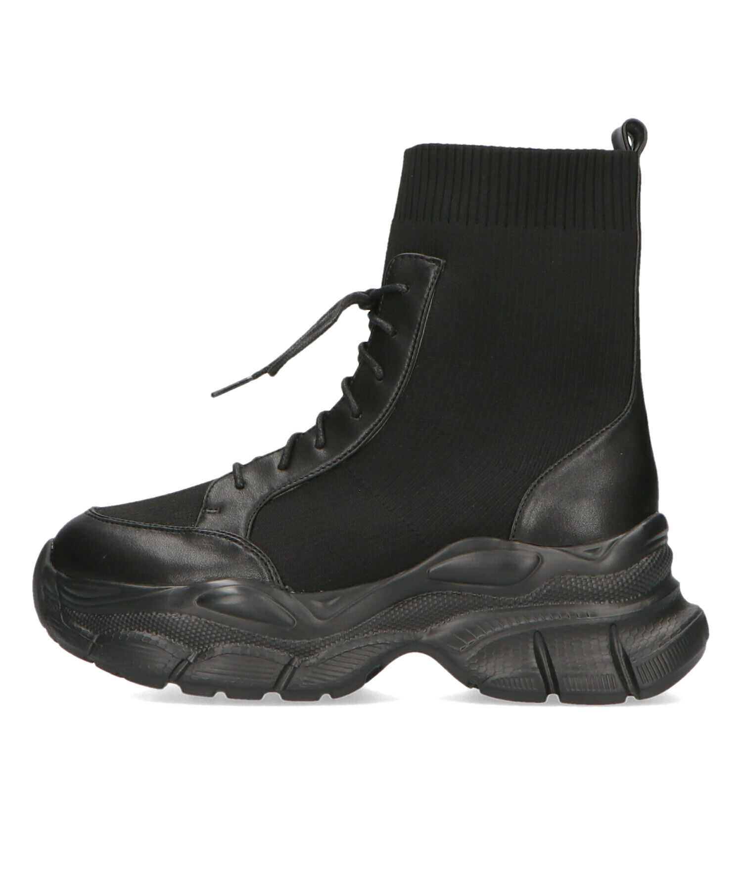 ORiental TRaffic「スニーカーソール ニット レースアップブーツ/41434 厚底」|ショートブーツ|