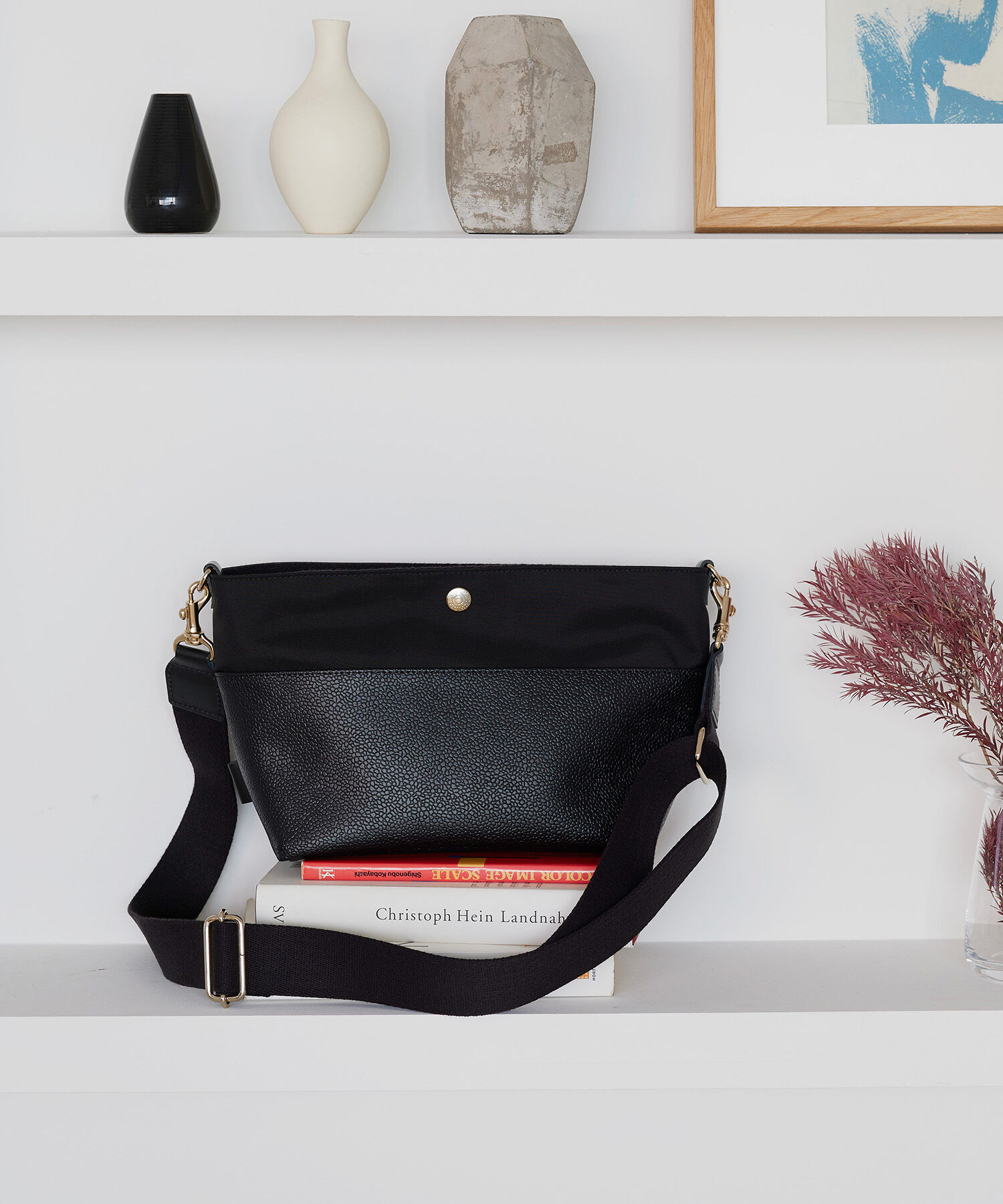 TOPKAPI BREATH「【Breath TOPKAPI】スコッチグレイン マザーズバッグ バイカラー 巾着 ショルダーバッグ【VERY 掲載】」|ショルダー・メッセンジャー|ブラック