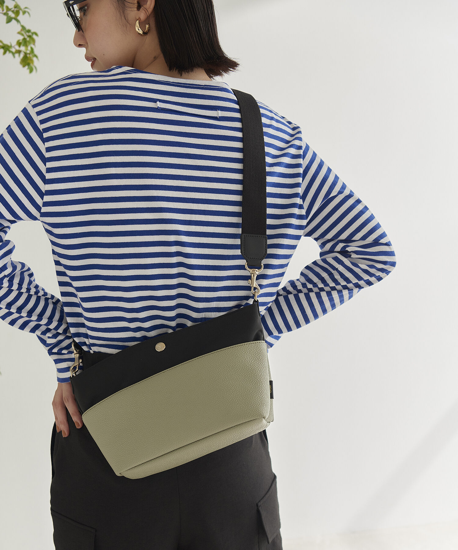 TOPKAPI BREATH「【Breath TOPKAPI】スコッチグレイン マザーズバッグ バイカラー 巾着 ショルダーバッグ【VERY 掲載】」|ショルダー・メッセンジャー|グリーングレー