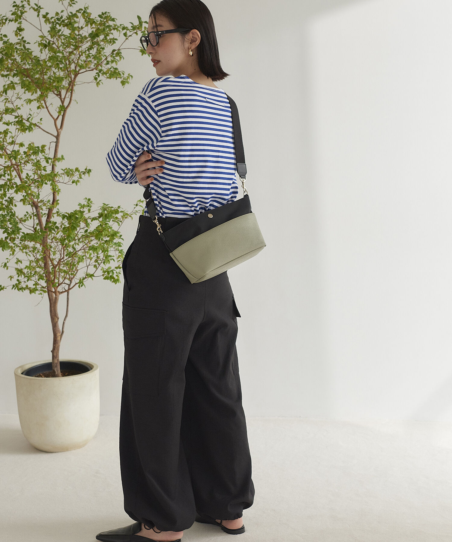 TOPKAPI BREATH「【Breath TOPKAPI】スコッチグレイン マザーズバッグ バイカラー 巾着 ショルダーバッグ【VERY 掲載】」|ショルダー・メッセンジャー|