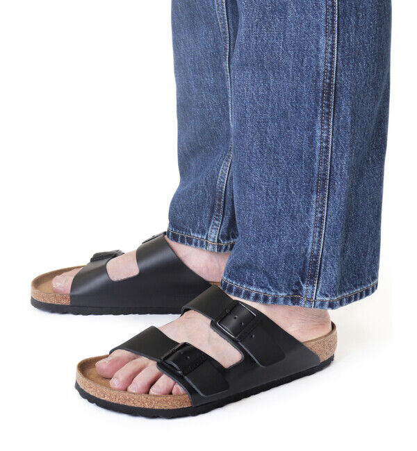 BIRKENSTOCK「【ビルケンシュトック】アリゾナ/ブラック ナチュラルレザー/サンダル メンズ レディース」|サンダル|ブラック