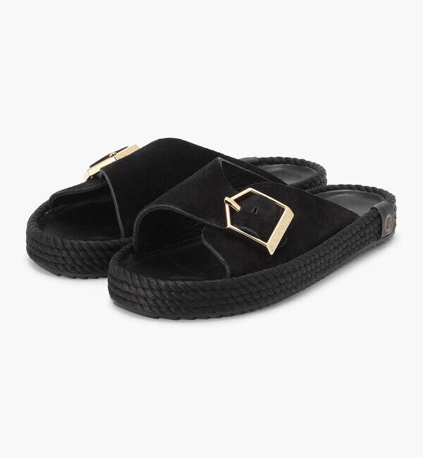 BOHONOMAD「【BOHONOMAD】カサブランカ/ブラック ベロアレザー/サンダル メンズ レディース」|サンダル|ブラック