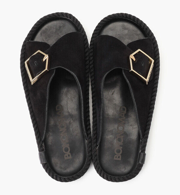 BOHONOMAD「【BOHONOMAD】カサブランカ/ブラック ベロアレザー/サンダル メンズ レディース」|サンダル|