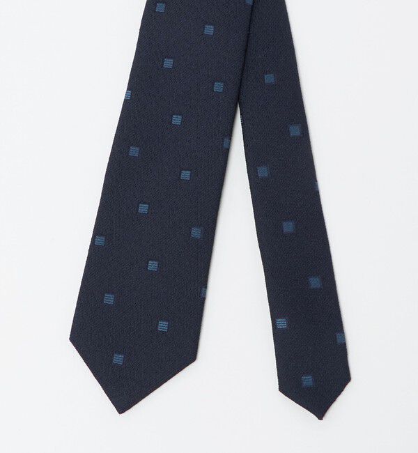 UNITED ARROWS「フォサッティ ブルー スクエア ジャガード ネクタイ」|ネクタイ・蝶ネクタイ|