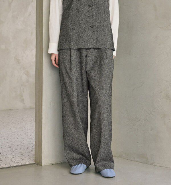 BEAUTY&YOUTH UNITED ARROWS「ツイードライク タックワイドパンツ」|スラックス|