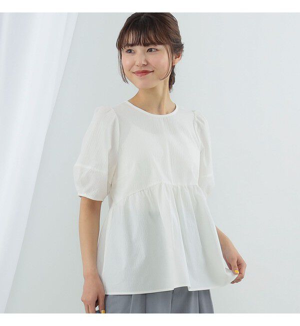 Ray BEAMS 「Ray BEAMS / ランタンスリーブ ギャザー ブラウス」|シャツ・ブラウス|