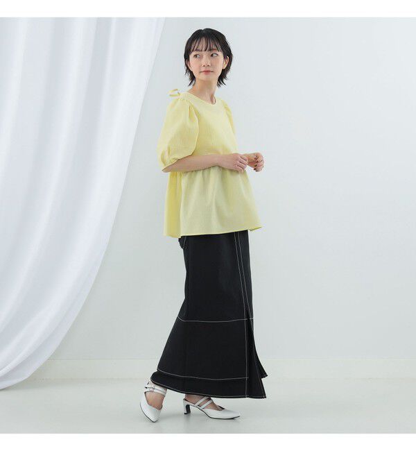 Ray BEAMS 「Ray BEAMS / ランタンスリーブ ギャザー ブラウス」|シャツ・ブラウス|