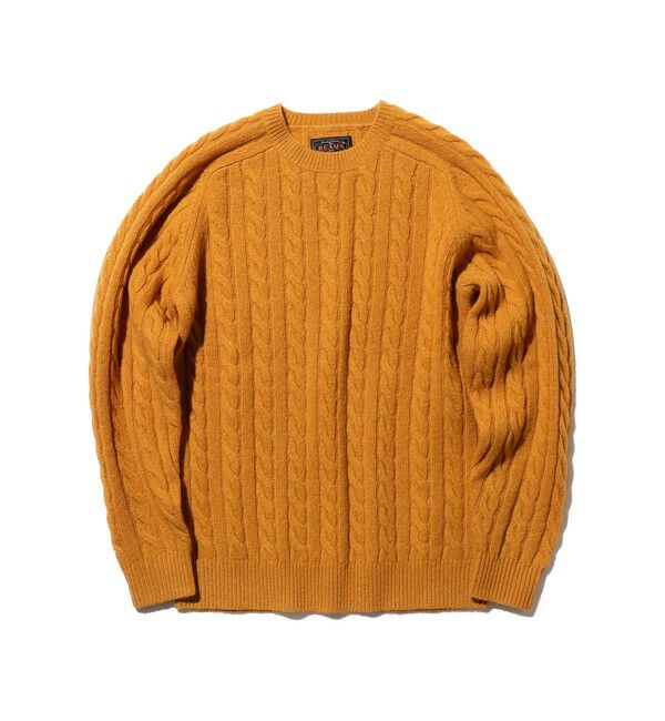 BEAMS PLUS「5ゲージ ケーブル クルーネック」|ニット・セーター|GOLD