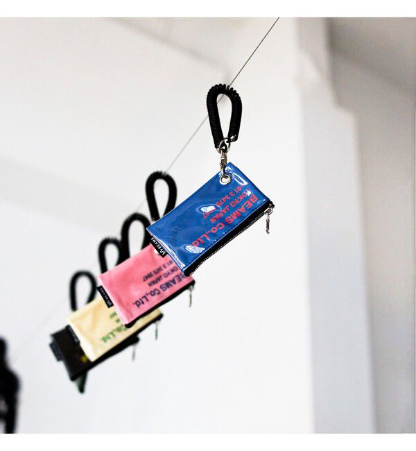 BEAMS「ポリウレタン ロゴ ポーチ XS」|ポーチ|BLUE