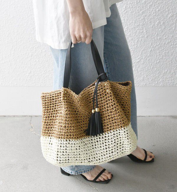 SHIPS any「【WEB限定】SHIPS any: コマアミ トート」|トートバッグ|ライトブラウン