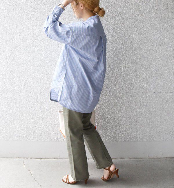 SHIPS any「《一部追加予約》SHIPS any:〈洗濯機可能〉REPREVE バンド カラー シャツ」|シャツ・ブラウス|