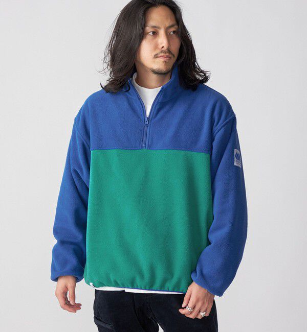 SHIPS「*【SHIPS別注】MADDEN: 2トーン ハーフジップ フリース プルオーバー」|プルオーバー|グリーン
