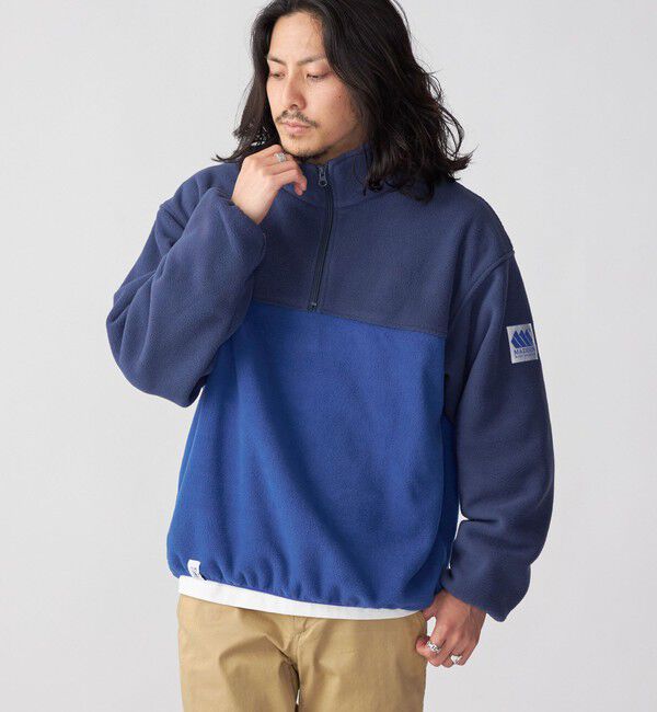 SHIPS「*【SHIPS別注】MADDEN: 2トーン ハーフジップ フリース プルオーバー」|プルオーバー|