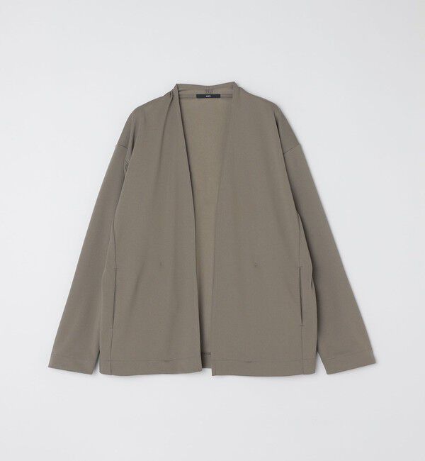 SHIPS「SHIPS: japan quality ツイル ジャージー ノーカラー カーディガン」|カーディガン|