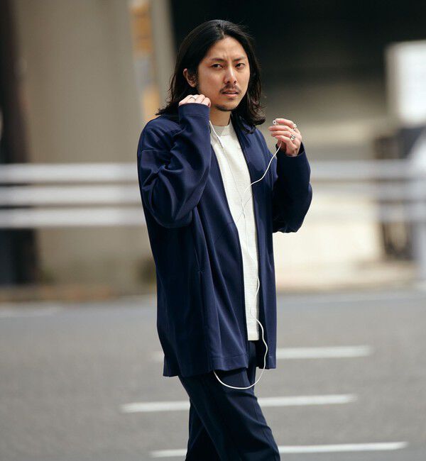 SHIPS「SHIPS: japan quality ツイル ジャージー ノーカラー カーディガン」|カーディガン|