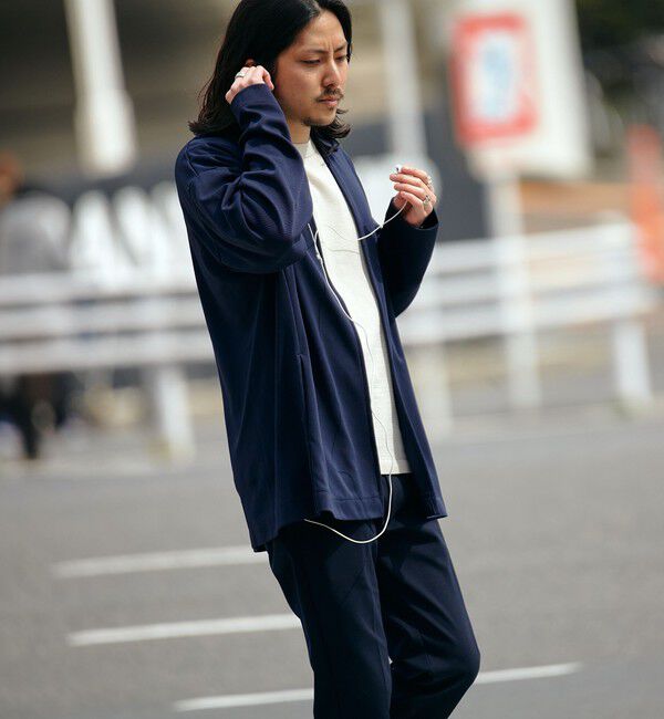 SHIPS「SHIPS: japan quality ツイル ジャージー ノーカラー カーディガン」|カーディガン|