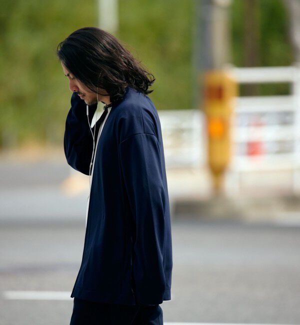 SHIPS「SHIPS: japan quality ツイル ジャージー ノーカラー カーディガン」|カーディガン|