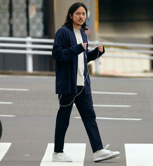 SHIPS「SHIPS: japan quality ツイル ジャージー ノーカラー カーディガン」|カーディガン|