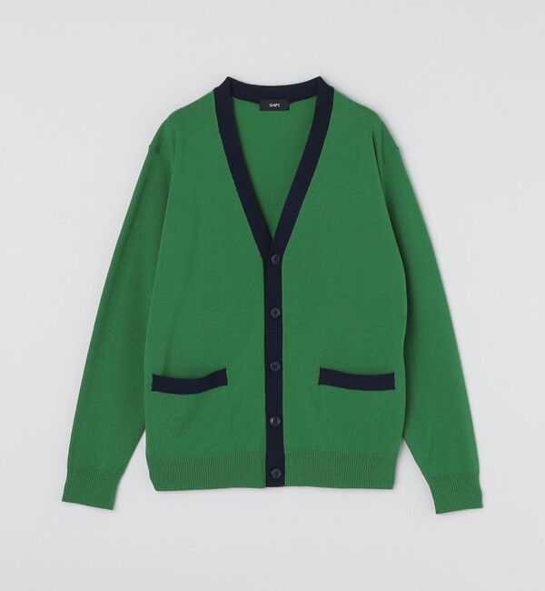 SHIPS「SHIPS:〈手洗い可能〉ICE WOOL カラーパネル Vネック ニット カーディガン」|カーディガン|