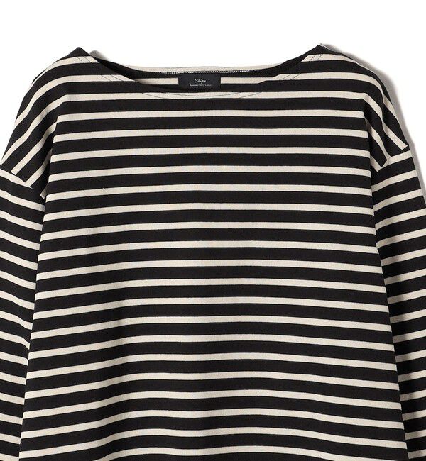 SHIPS for women「SHIPS Primary Navy Label:〈洗濯機可能〉ボリューム ワイド ボーダー プルオーバー」|Tシャツ・カットソー|