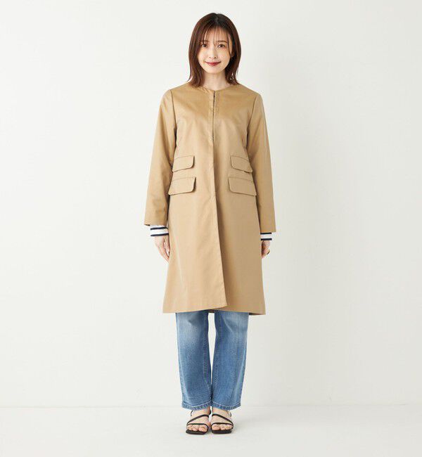 SHIPS Colors 「SHIPS Colors:ノーカラー スティッチ コート◇」|ノーカラーコート|