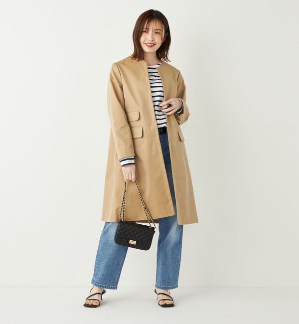 SHIPS Colors 「SHIPS Colors:ノーカラー スティッチ コート◇」|ノーカラーコート|