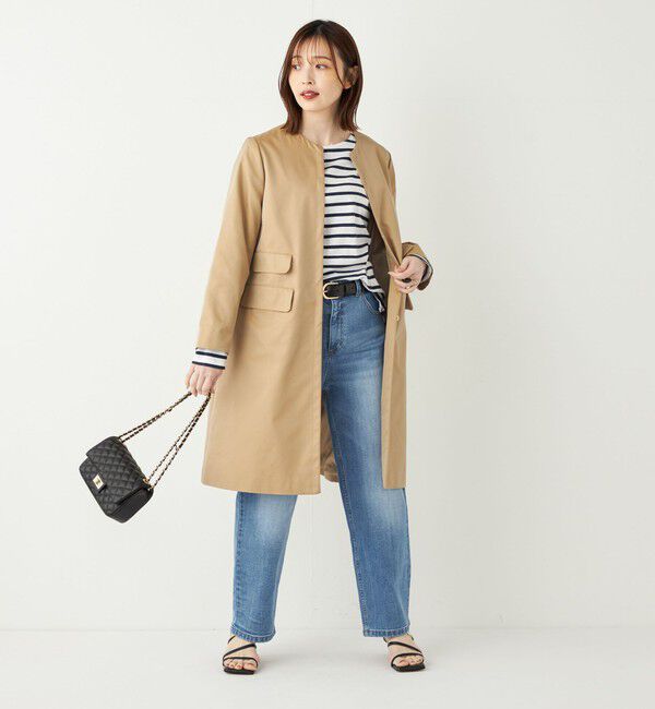 SHIPS Colors 「SHIPS Colors:ノーカラー スティッチ コート◇」|ノーカラーコート|