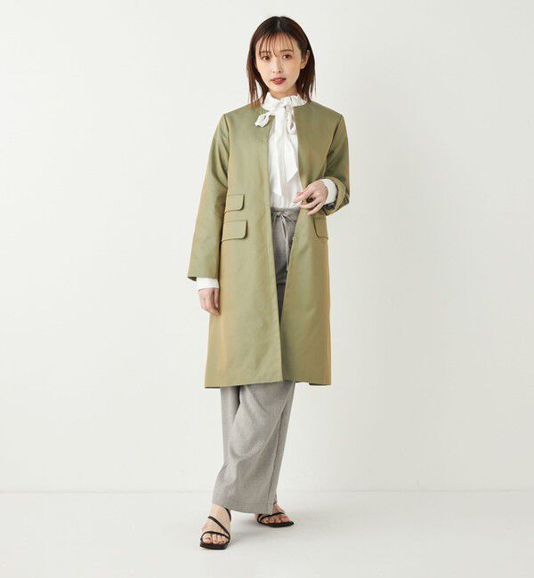 SHIPS Colors 「SHIPS Colors:ノーカラー スティッチ コート◇」|ノーカラーコート|