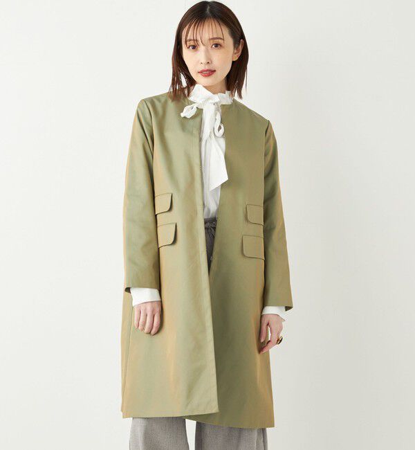 SHIPS Colors 「SHIPS Colors:ノーカラー スティッチ コート◇」|ノーカラーコート|