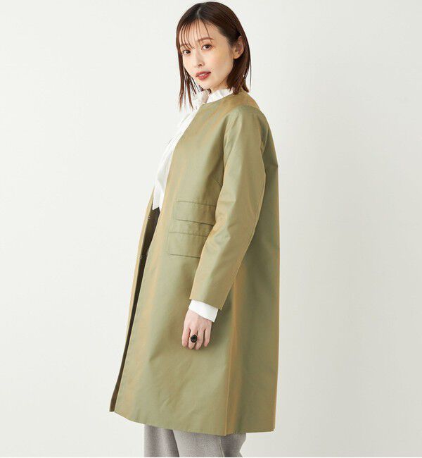 SHIPS Colors 「SHIPS Colors:ノーカラー スティッチ コート◇」|ノーカラーコート|
