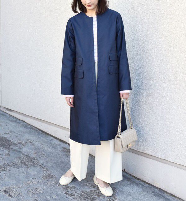 SHIPS Colors 「SHIPS Colors:ノーカラー スティッチ コート◇」|ノーカラーコート|