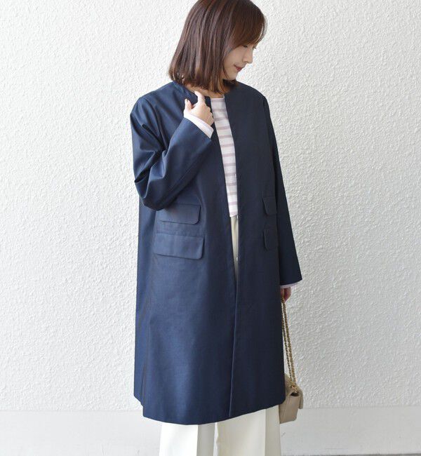 SHIPS Colors 「SHIPS Colors:ノーカラー スティッチ コート◇」|ノーカラーコート|