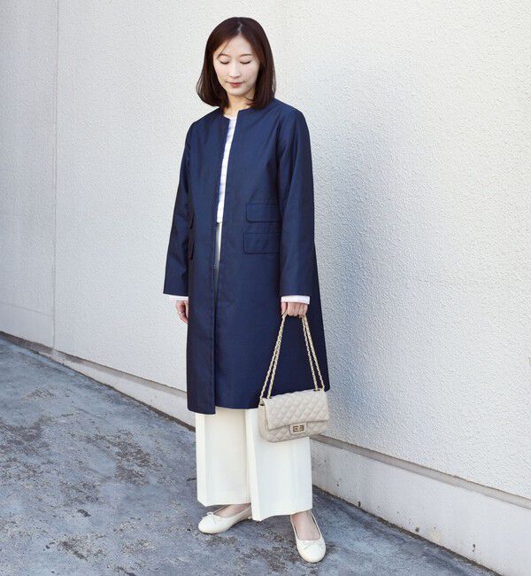 SHIPS Colors 「SHIPS Colors:ノーカラー スティッチ コート◇」|ノーカラーコート|