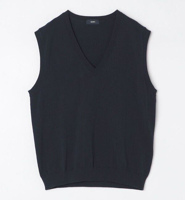 SHIPS「SHIPS: 〈手洗い可能〉12ゲージ コットン Vネック ニット ベスト」|ベスト・ジレ|
