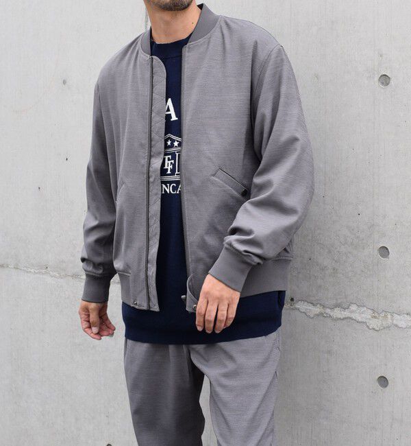 SHIPS any「SHIPS any: SOLOTEX(R) ウーリック ショート ジップ ブルゾン （セットアップ対応）◇」|ブルゾン・スタジャン|グレー